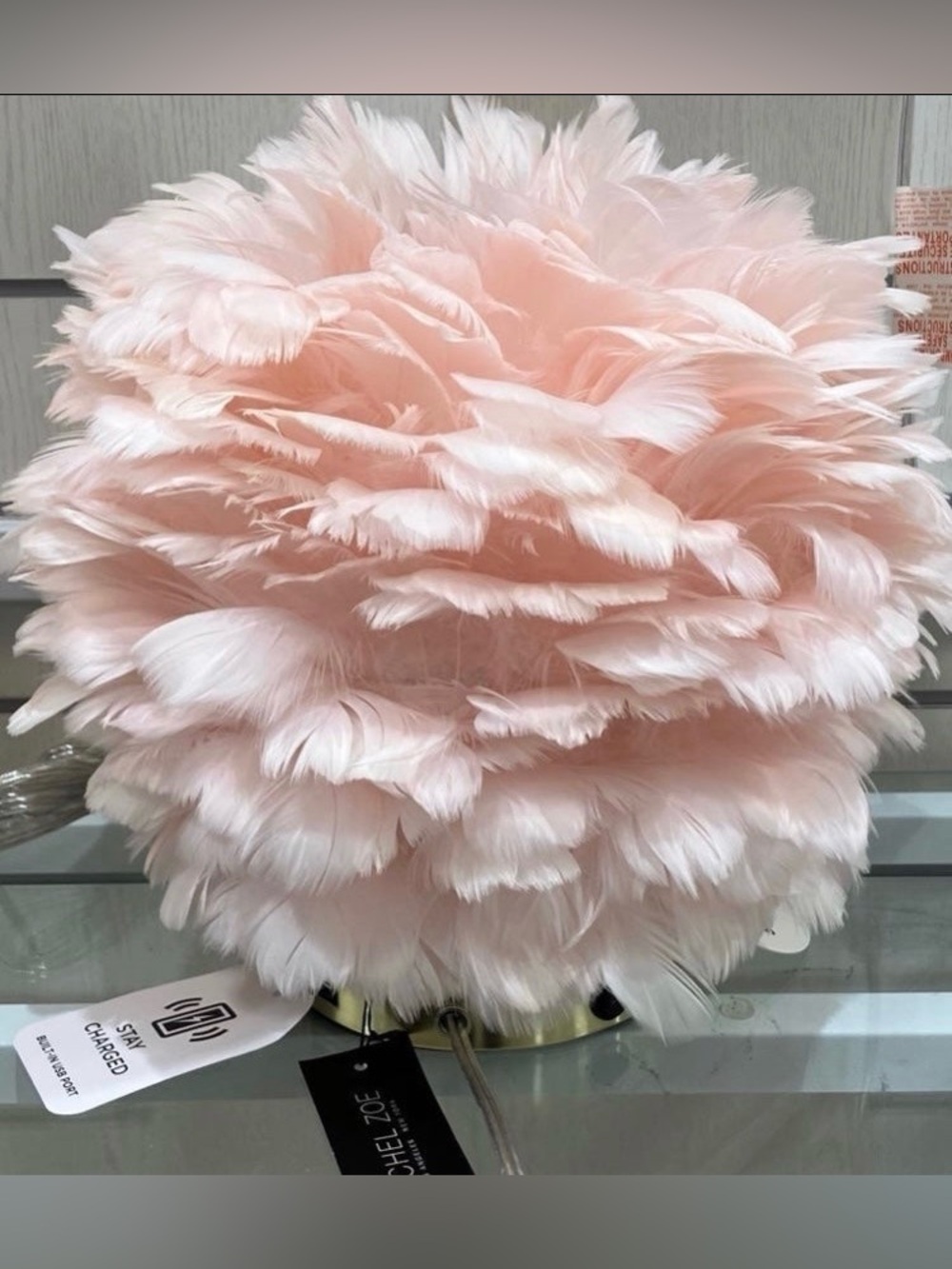 Rachel Zoe Feather PINK lamp New